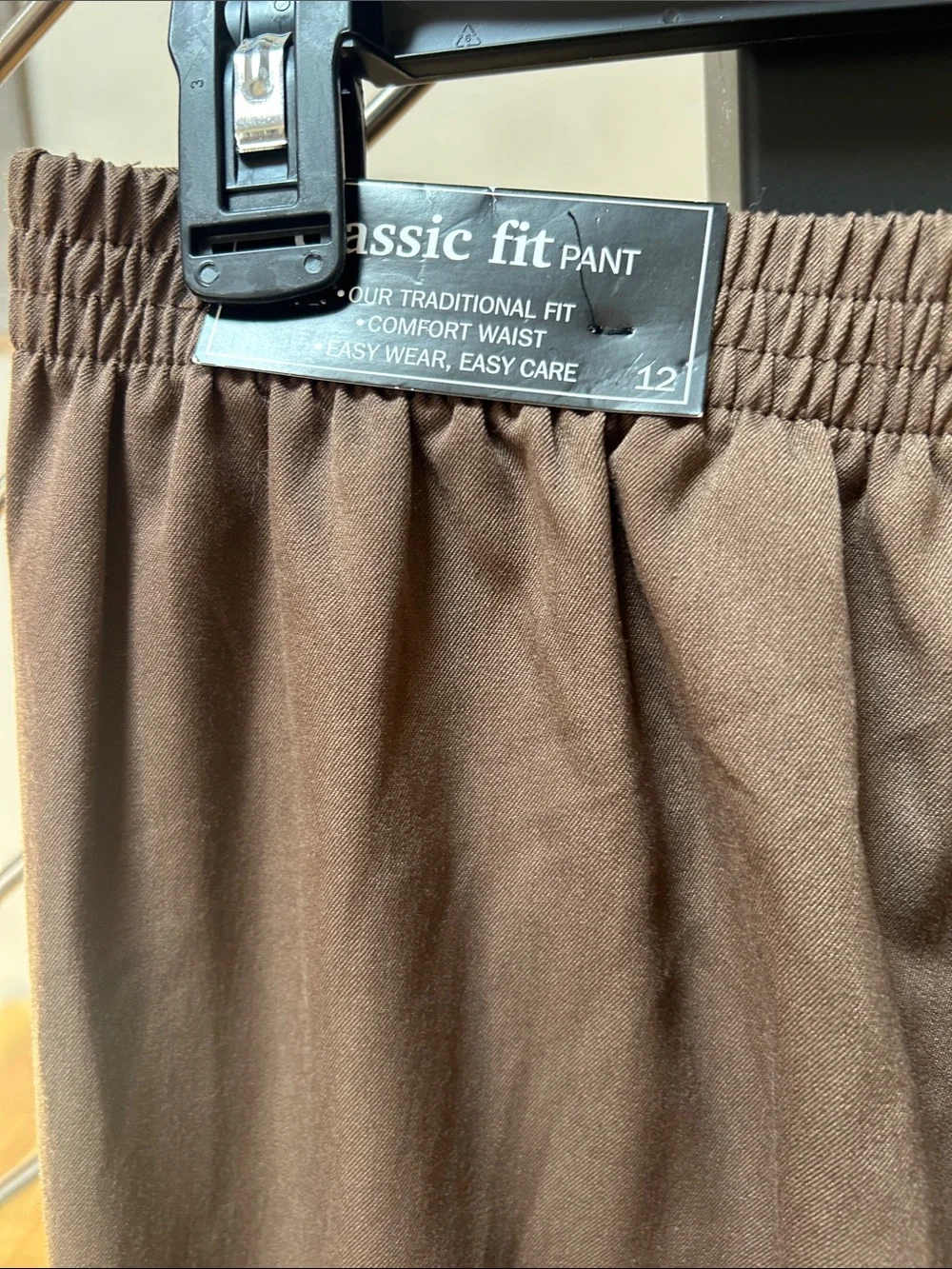 Alfred Dunner Brown Elastic-Waist Pull-On Dress Pants